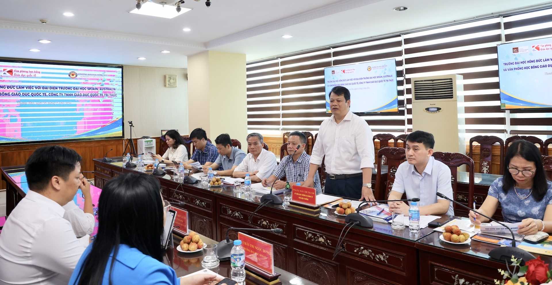 Trường Đại học Hồng Đức tăng cường hợp tác quốc tế với Trường Đại học SPJain (Australia) và Văn phòng Học bổng giáo dục quốc tế
